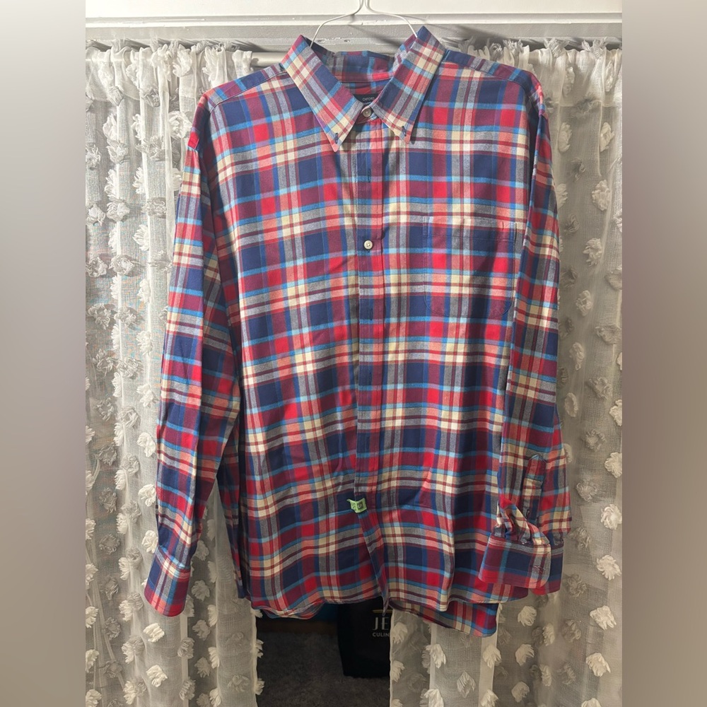 Saddlebred Red and Blue Plaid Button Down Shirt